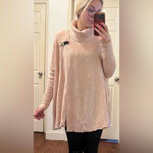 Calvin Klein Women’s Cowl Neck Sweater, Dusty Rose, Size S/M